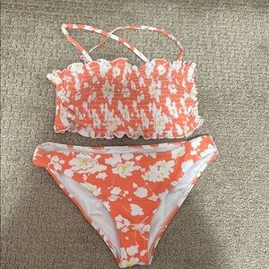 Floral Orange Swim Set